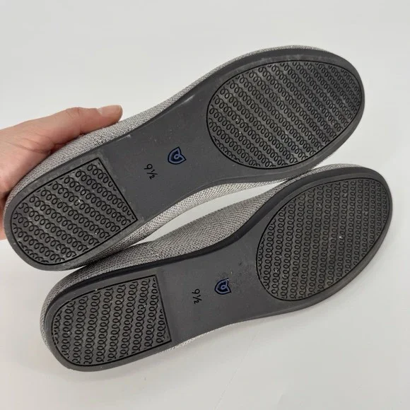 Rothy's The Flat Metallic Silver Women's 9.5 Round Toe Ballet Shoes - Picture 6 of 7